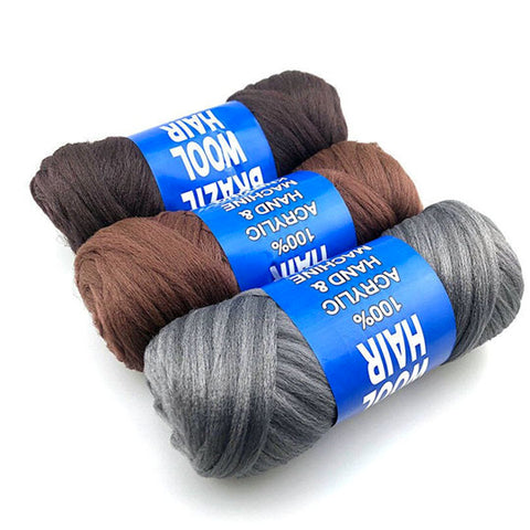 BRAZILLIAN WOOL HAIR 100 PERCENT ACRYLIC HAND AND MACHINE KNITTING YARN  70g